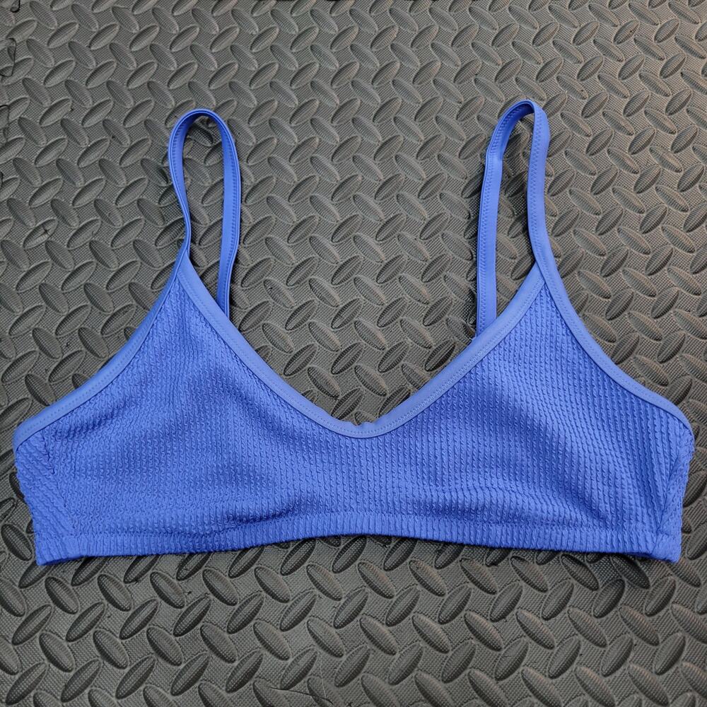 Aerie Blue Bikini Top XL Scoop Neck Vacation Spring Break Summer Beach Poolside